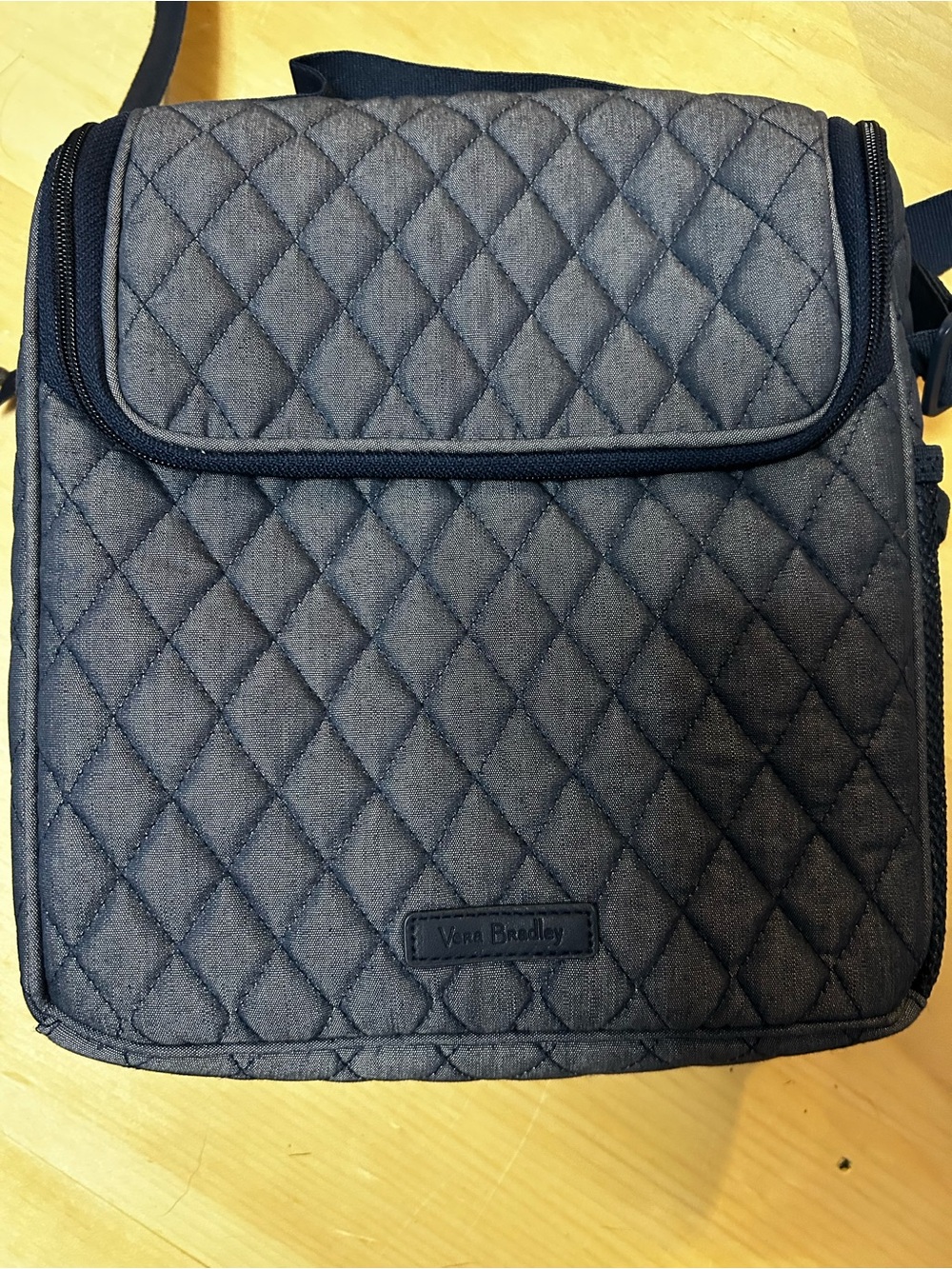 Vera Bradley Navy Quilted insulated lunch Crossbody Bag